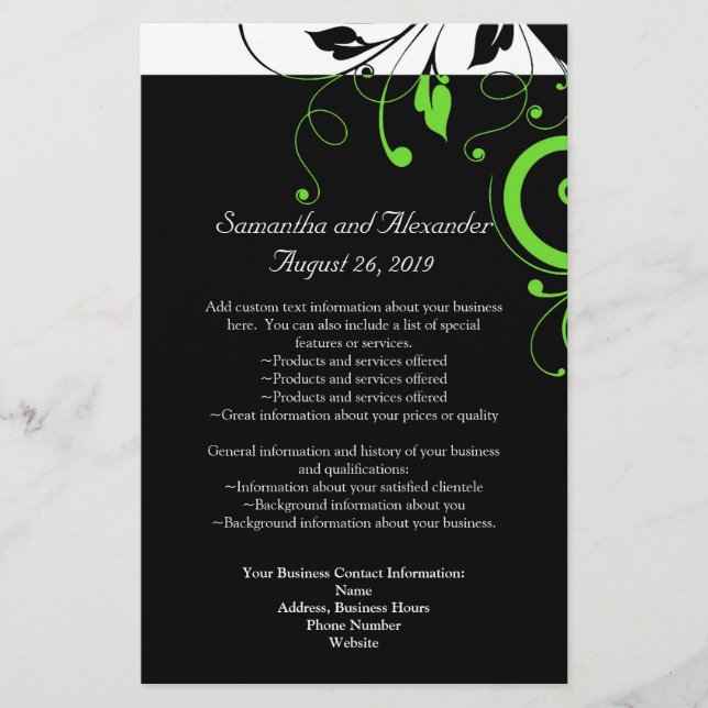 Programa Swirl Black/White/Lime Green Bold (Frente)