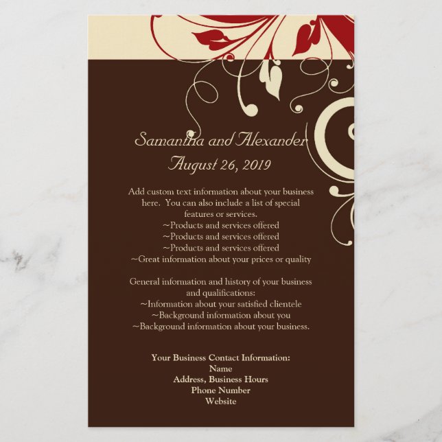 Programa Swirl/Volante Marrón/Crema/Rojo (Frente)