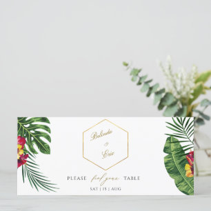 Programa Tabla de asientos de Bodas tropicales florales