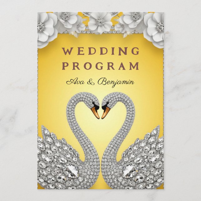 Programa Tema de Romance de Lujo Pareja de Cisnes de Diaman (Anverso)