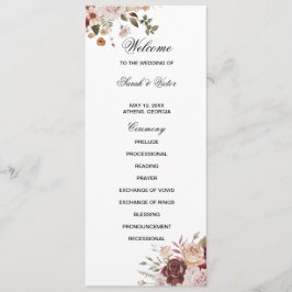 Programa Terra Cotta and Green double side program card