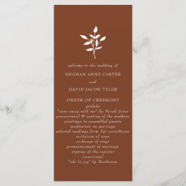 Programa Terracota rústica simple Boda botánico moderno