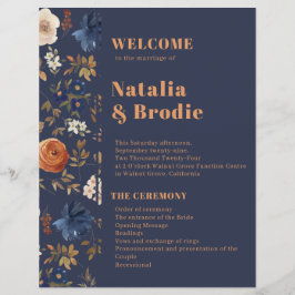 Programa Terracotta Blue French Country Wedding