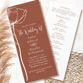 Programa Terracotta Floral blanca Boda de otoño moderno