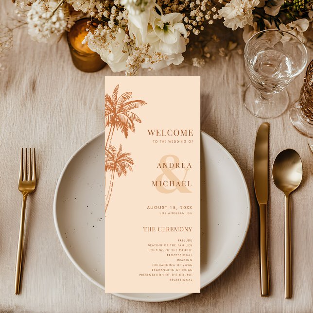 Programa Terracotta Palm Trees & Ampersand Beach Wedding (Subido por el creador)