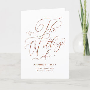 Programa Terracotta Whimsical Calligraphy Boho Boda