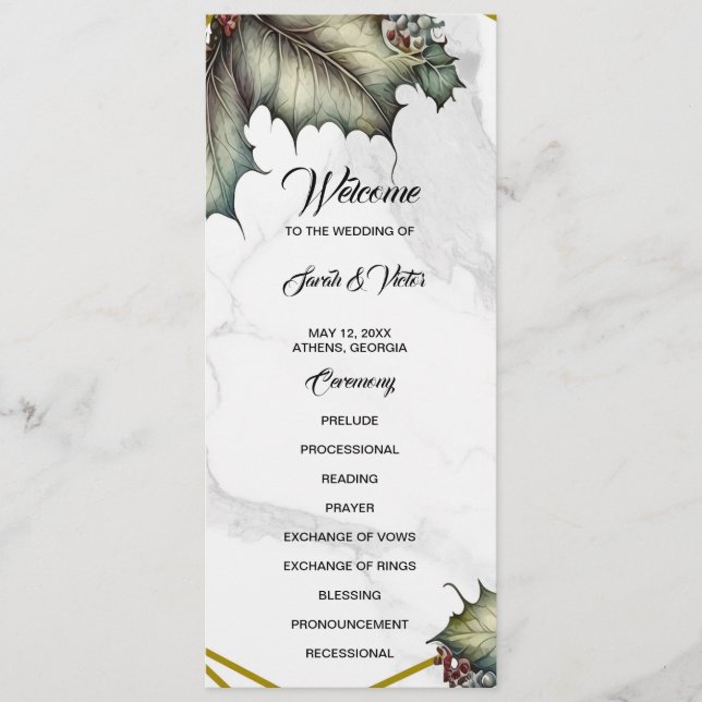 Programa The Winery 2 sided Program Card (Anverso)