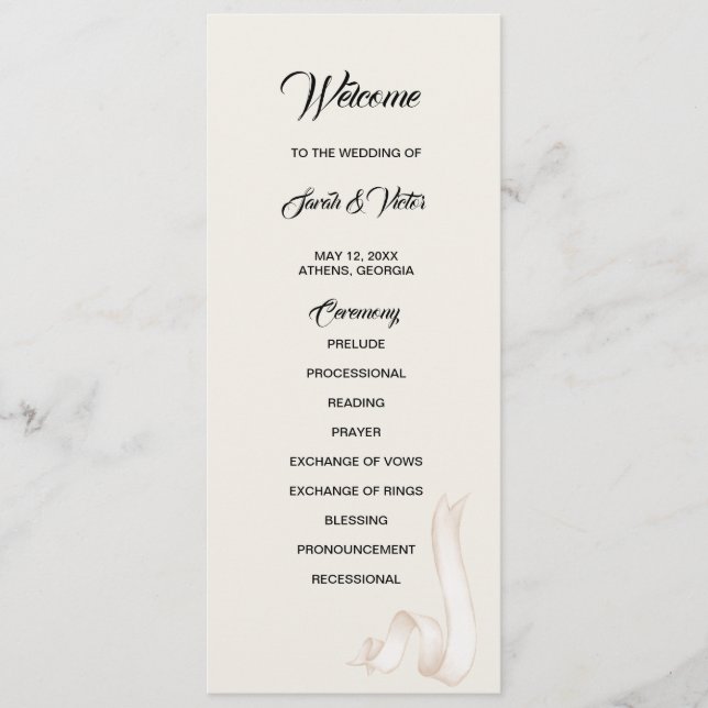 Programa Tie the knot double side program card  (Anverso)