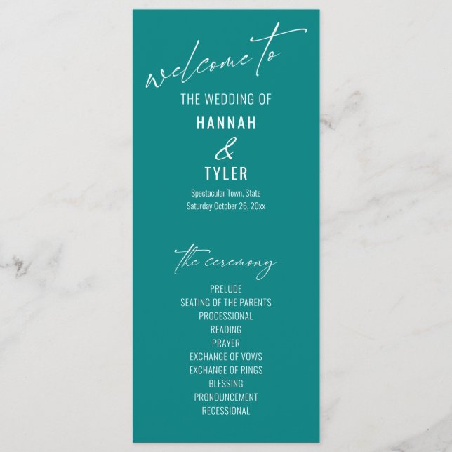 Programa Tipografía Contemporánea Simple y Elegante en Azul (Anverso)