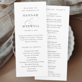 Programa Tipografía elegante de boda en blanco y negro