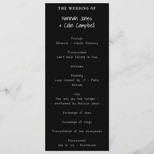 Programa Tipografía manuscrita en blanco y negro (Anverso)