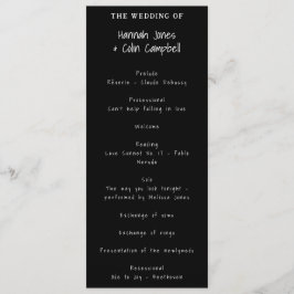 Programa Tipografía manuscrita en blanco y negro