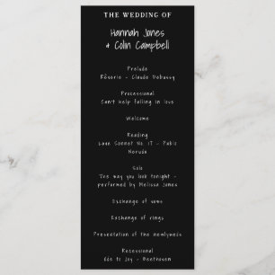 Programa Tipografía manuscrita en blanco y negro