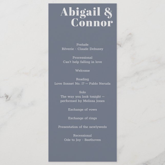 Programa Tipografía mínima moderna de lavabo azul gris clar (Anverso)