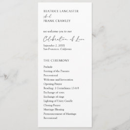 Programa Tipografía moderna y elegante para boda