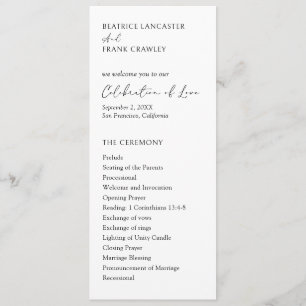 Programa Tipografía moderna y elegante para boda