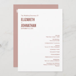 Programa Tipografía simple de Boho Dusty Rosa Boda