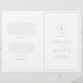 Programa tradicional de matrimonio elegante azul t