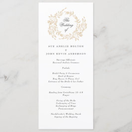 Programa tradicional Escudo Monograma Clásico Boda Elegante