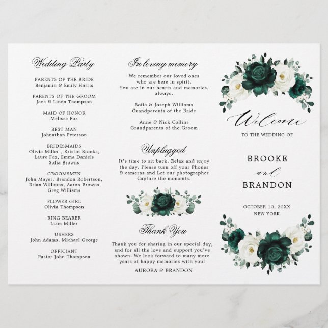 Programa Tri-Fold, Boda floral de vegetación esmer (Anverso)