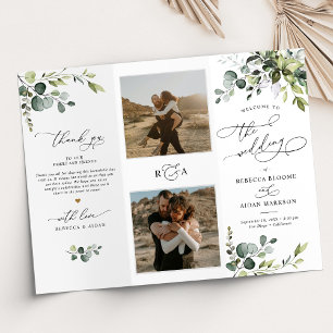 Programa Tri-Fold de la ceremonia de Boda de la ve