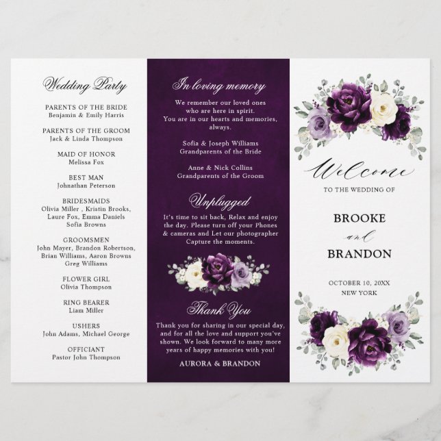 Programa Tri-Fold de Oberplant Purple Plum Marfil  (Anverso)