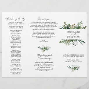 Programa Tri+Fold Wedding de marco de vegetación e