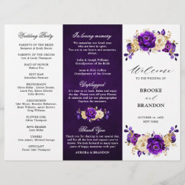 Programa triple de Boda Royal Purple Violet Gold