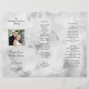 Programa triple de matrimonio fotográfico blanco y