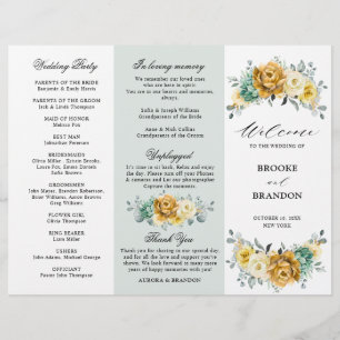 Programa triple de Mustard Yellow Floral Sage Gree