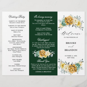 Programa triple de Mustard Yellow Floral Sage Gree