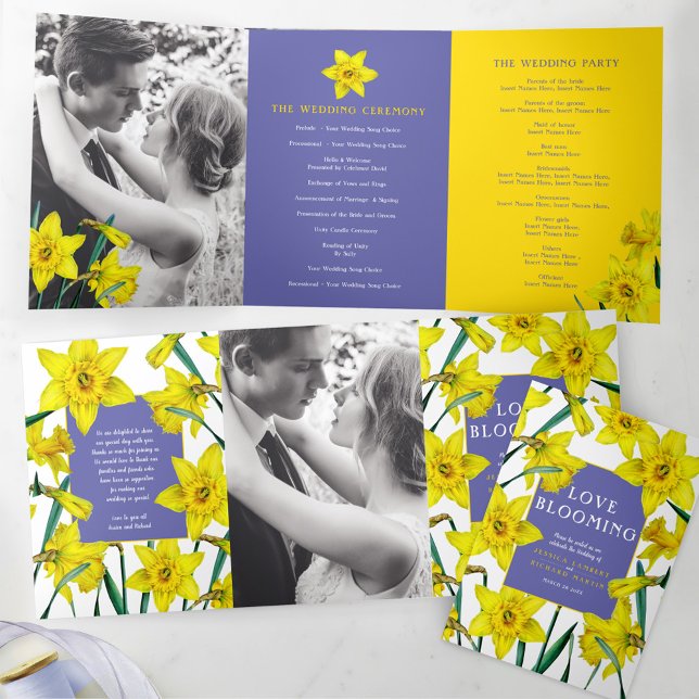 Programa Tríptico Boda blanco amarillo primavera (Subido por el creador)