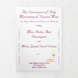 Programa Tríptico Boda Católica Gracia Nupcial
