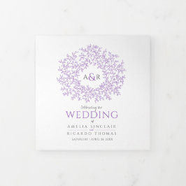 Programa Tríptico Boda de dedicatoria de historia de arte con monogr