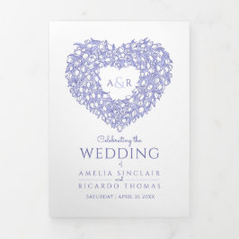 Programa Tríptico boda de dedicatoria de relatos de tulipanes monogr