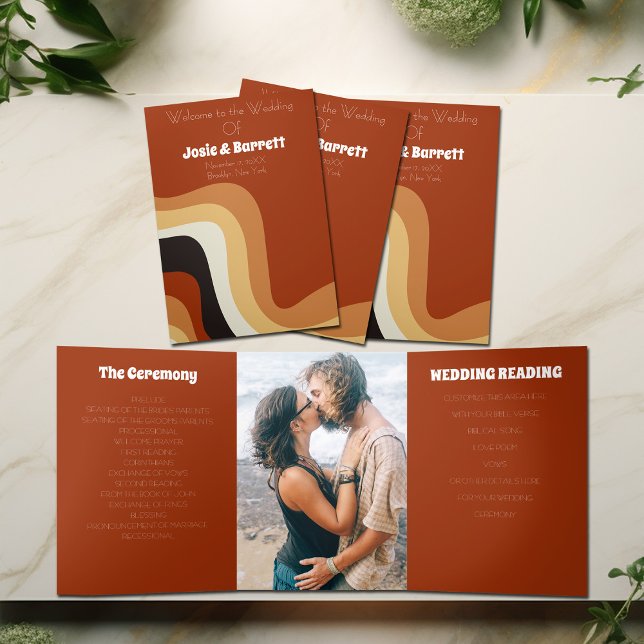 Programa Tríptico Boda de época de los años 70 retro (Subido por el creador)