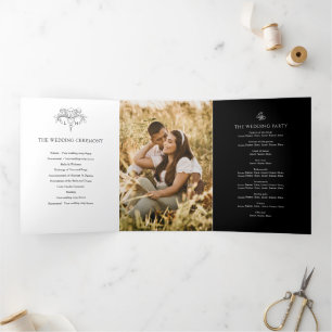 Programa Tríptico Boda de fotografía personalizado de la flota blanc