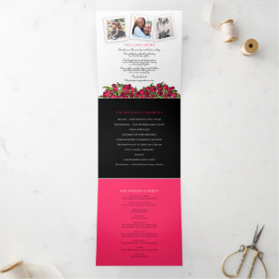 Programa Tríptico Boda de la historia de arte cardíaco de tulipanes