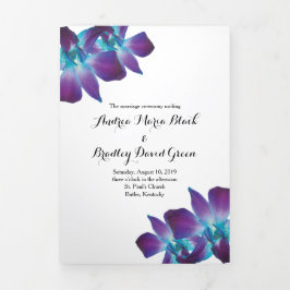 Programa Tríptico Boda Orquídea Azul Dendrobium