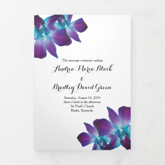 Programa Tríptico Boda Orquídea Azul Dendrobium