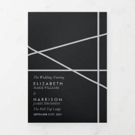 Programa Tríptico Boda simple de estilo geométrico