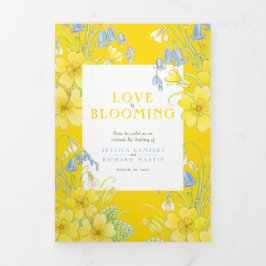 Programa Tríptico Boda verde blanco primroses azul primavera