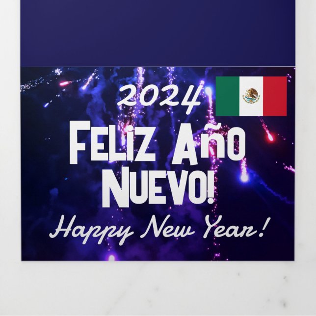 Programa Tríptico Calendario Mexicano 2024 Feliz regalo de Año Nuevo (Foto de portada)