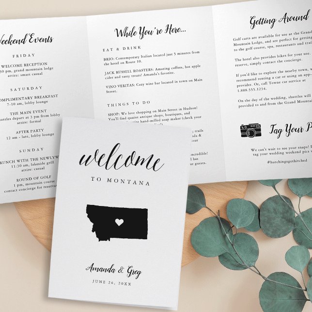 Programa Tríptico Carta de bienvenida de Montana Boda e Itinerario (Subido por el creador)