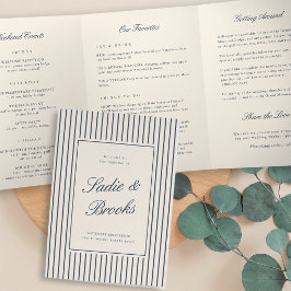 Programa Tríptico Carta de bienvenida e itinerario de boda con raya
