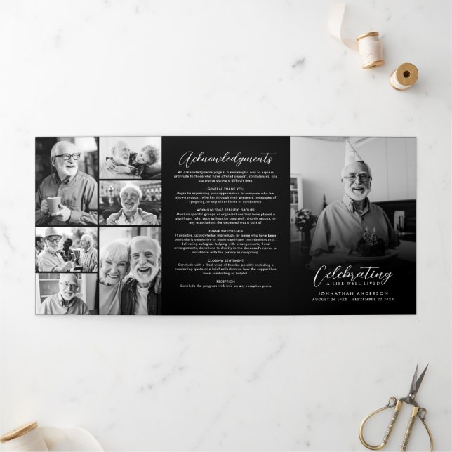 Programa Tríptico Celebración de la vida 10-Collages de fotos modern (Exterior)