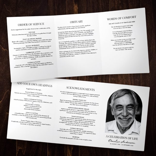 Programa Tríptico Celebración de la Vida con Foto de Arco Único Mode (Subido por el creador)