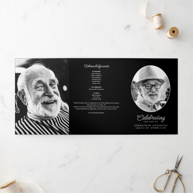 Programa Tríptico Celebration Of Life Obituary Service Order Funeral (Exterior)