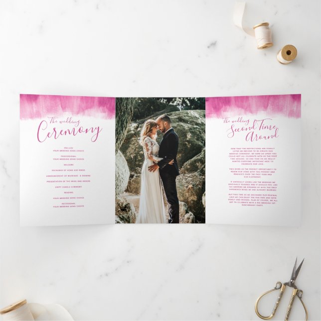 Programa Tríptico ceremonia de renovación de bodas arte abstracto mo (Interior)