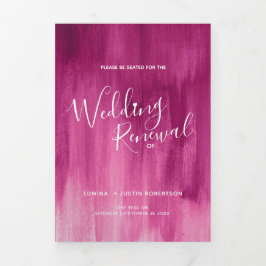 Programa Tríptico ceremonia de renovación de bodas arte abstracto mo